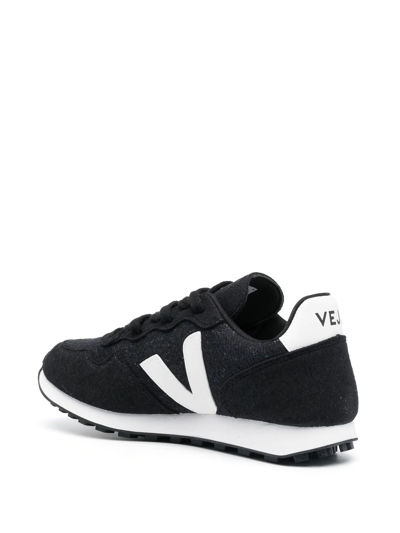 Shop Veja Faux-leather Low-top Sneakers In Black