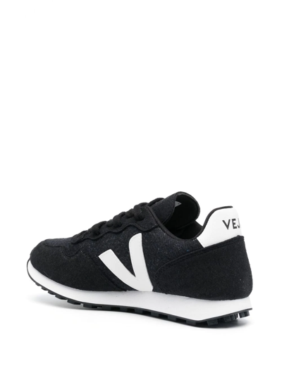 Veja Panelled Low-top Lace-up Sneakers In Black