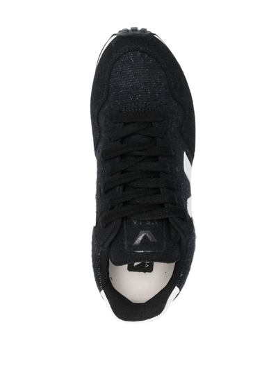 Veja Panelled Low-top Lace-up Sneakers In Black