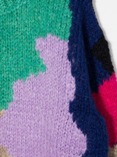 Shop Bobo Choses Colour-block Print Knit Jumper In Green