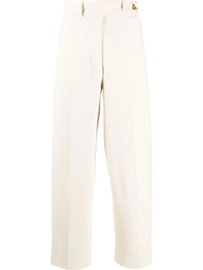 Shop Aeron Fine-knit Felted Cropped Trousers In Neutrals