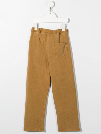Shop Bobo Choses Knee-patch Straight-leg Trousers In Brown
