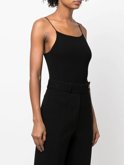 Shop Aeron Ribbed-knit Bodysuit Vest In Black