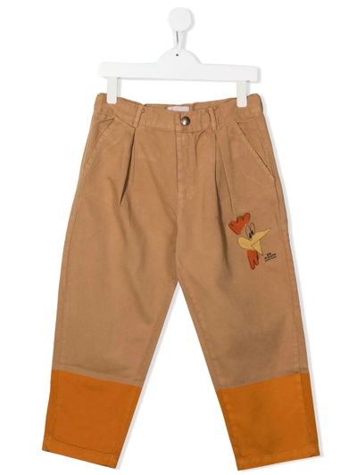 Shop Bobo Choses Graphic-print Straight Trousers In Brown