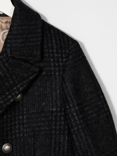 Shop Brunello Cucinelli Plaid-check Double-breasted Coat In Blue