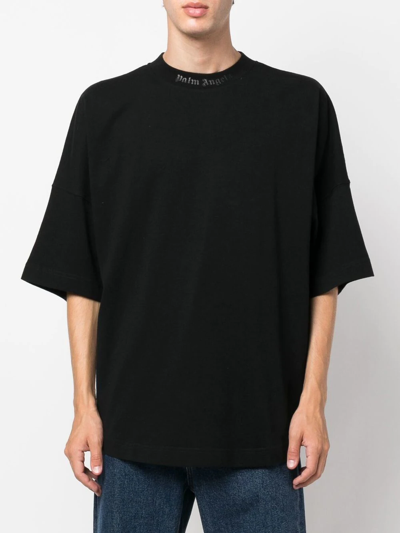 Palm Angels Black Logo-print Short-sleeve T-shirt In Black