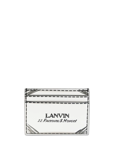 Shop Lanvin Address-print Cardholder In White