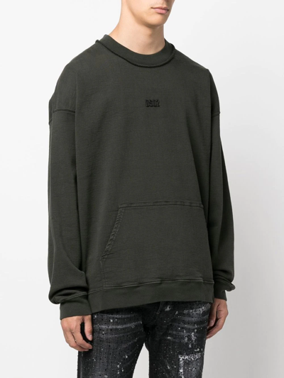Dsquared2 Logo-appliqué Crewneck Sweatshirt In Green