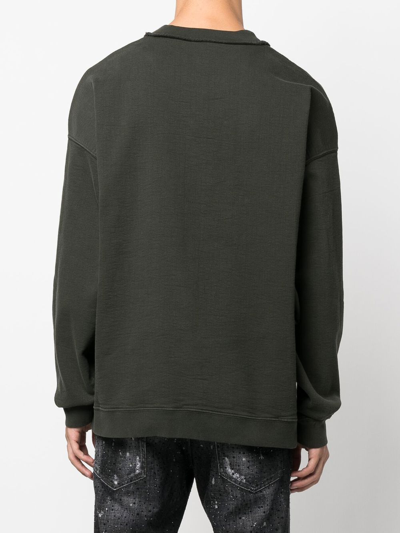Dsquared2 Logo-appliqué Crewneck Sweatshirt In Green