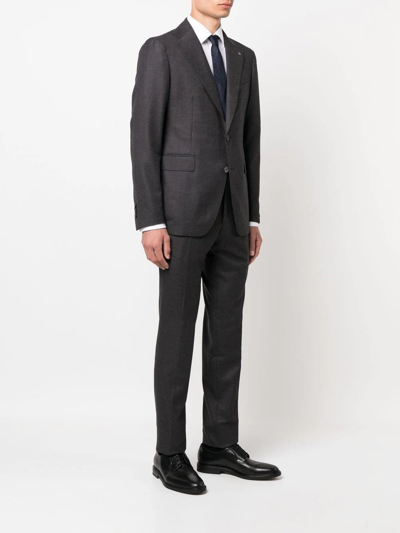 Tagliatore Single-breasted Virgin Wool Suit In Grey