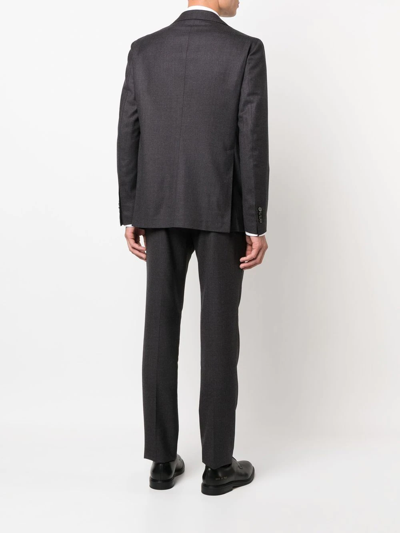 Tagliatore Single-breasted Virgin Wool Suit In Grey