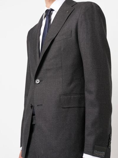Tagliatore Single-breasted Virgin Wool Suit In Grey