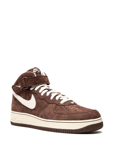 Shop Nike Air Force 1 Mid '07 Qs "chocolate" Sneakers In Brown