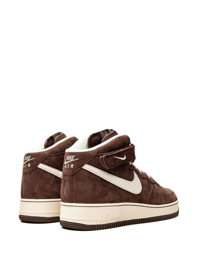 Shop Nike Air Force 1 Mid '07 Qs "chocolate" Sneakers In Brown