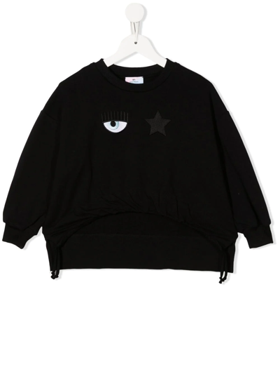 Chiara Ferragni Embroidered-motif Sweatshirt In Black