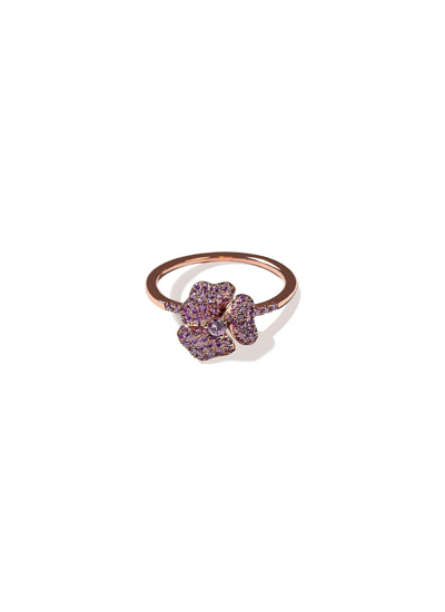 Shop As29 ‘bloom' Amethyst 18k Rose Gold Mini Flower Ring
