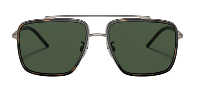 Shop Dolce & Gabbana Dg 2220 13359a Navigator Polarized Sunglasses In Green