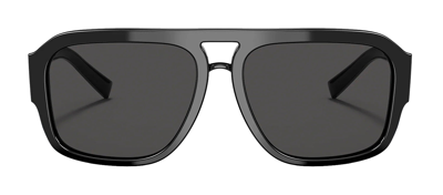 Shop Dolce & Gabbana Dgg4403 501/87 Navigator Sunglasses In Grey