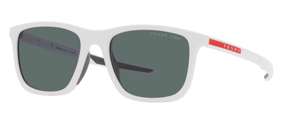Shop Prada Ps 10ws Twk02g Wayfarer Polarized Sunglasses In Grey