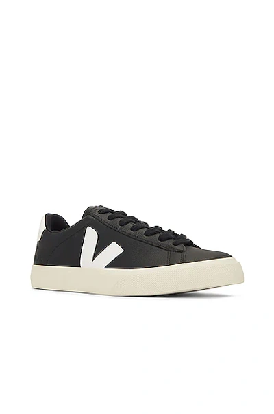 Veja Campo Black And White Low Top Sneakers In Vegan Leather Man In Black & White