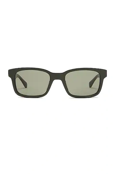 Shop Bottega Veneta Bv1146s Sunglasses In Shiny Solid Military Green & Solid Green