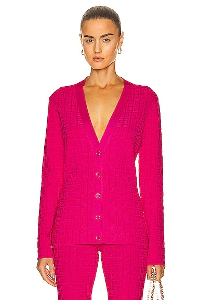 Shop Givenchy Fitted Cardigan In Fuchsia