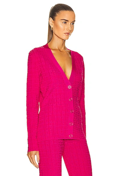 Shop Givenchy Fitted Cardigan In Fuchsia