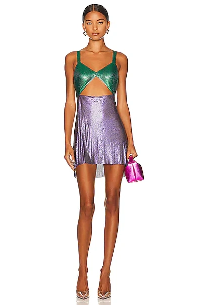 Shop Fannie Schiavoni Amira 2.0 Dress In Purple & Green