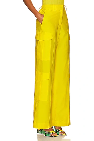 Aknvas Eve Cotton-blend Wide-leg Pants In Lemon