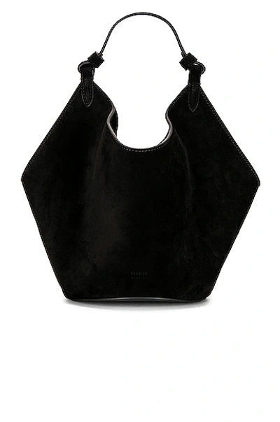 Shop Khaite Mini Lotus Bag In Black