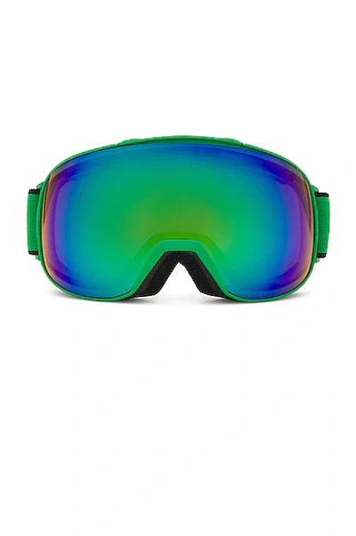 Shop Bottega Veneta Bv1167s Ski Goggle Mask In Matte Solid Green