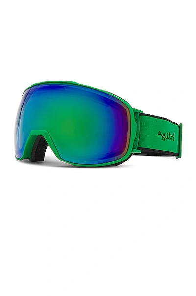 Shop Bottega Veneta Bv1167s Ski Goggle Mask In Matte Solid Green