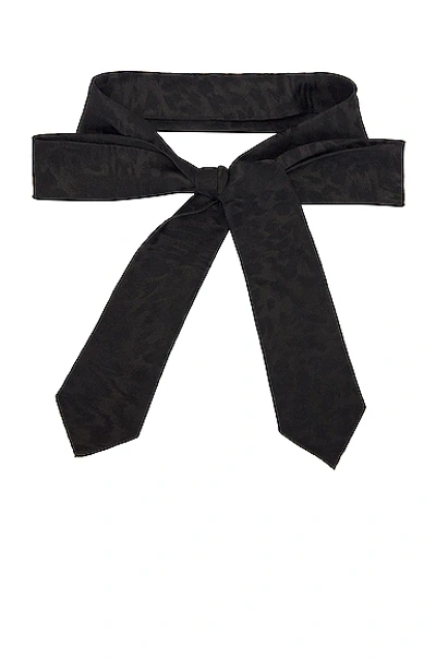 Shop Saint Laurent Leopard Print Large Tie In Black
