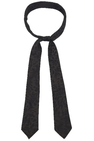 Shop Saint Laurent Leopard Print Large Tie In Black