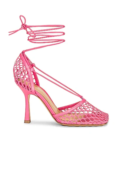 Shop Bottega Veneta Stretch Lace-up Sandals In Azalea