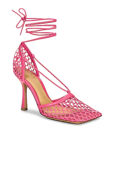 Shop Bottega Veneta Stretch Lace-up Sandals In Azalea