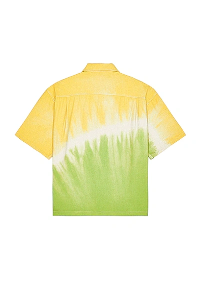 Shop The Elder Statesman Blot Recycle Cash Button Shirt In Oatmeal  Limon & Matcha