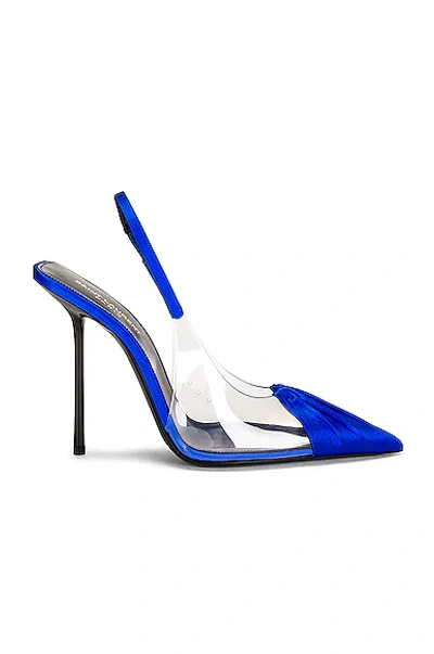 Shop Saint Laurent Frida Slingback Heels In Transparent & Picasso