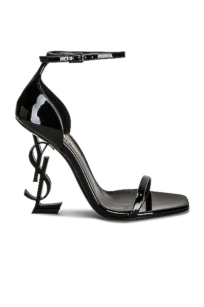 Saint Laurent Opyum 110 Ysl Heeled Sandals In Nero | ModeSens