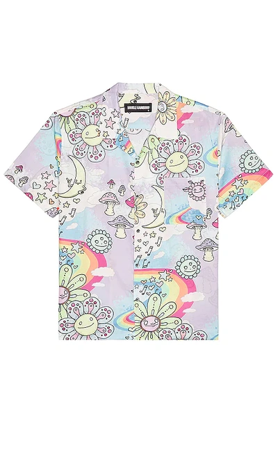 Shop Double Rainbouu Classic Camp Ss Shirt In Rainbow World
