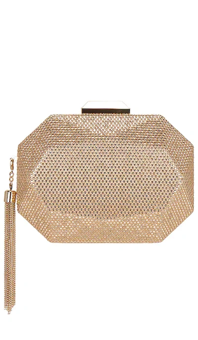 Shop Olga Berg Tilly Hotfix Clutch In Gold