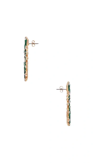 Shop Ettika Opulent Crystal Stardust Open Circle Earrings In Green Crystal