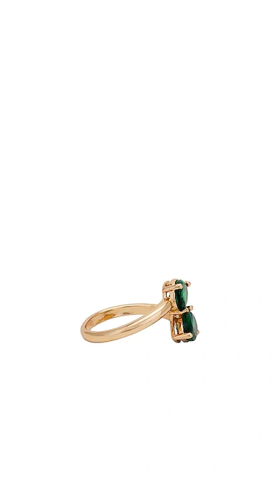 Ettika Crystal Teardrop Wrap Ring In Green Crystals