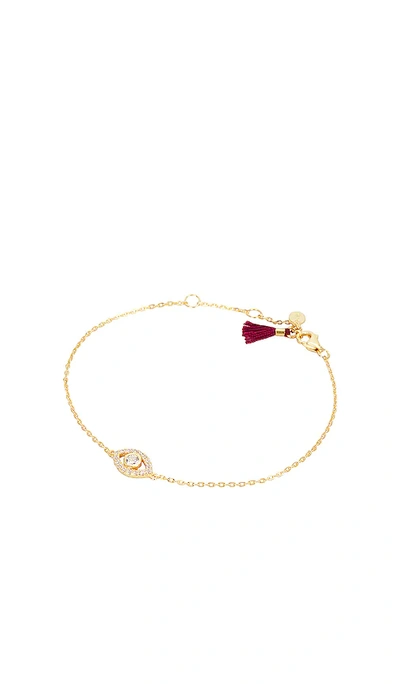 Shop Shashi Evil Eye Pave Bracelet In Gold