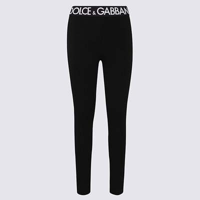 Shop Dolce & Gabbana Black Cotton Blend Leggings
