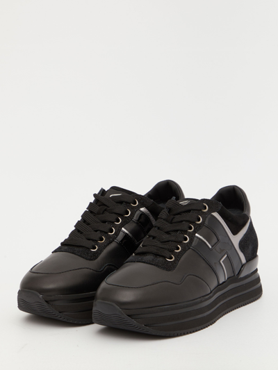 Shop Hogan Midi Platform Black Sneakers