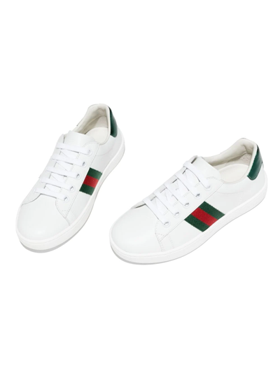Gucci Ace Web-stripe Sneakers In White