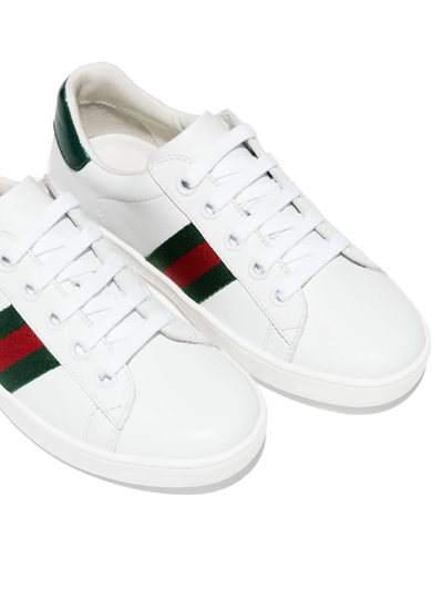 Gucci Ace Web-stripe Sneakers In White