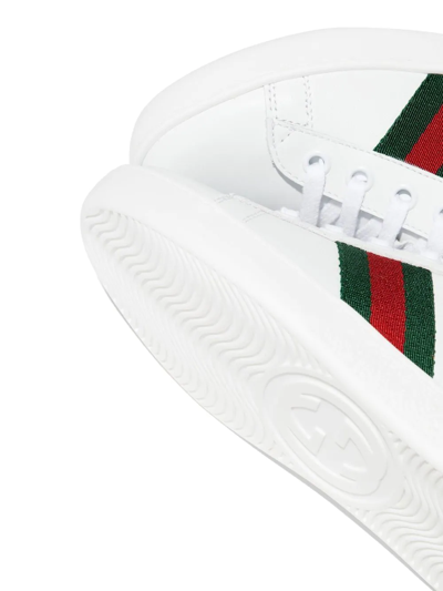 Gucci Ace Web-stripe Sneakers In White