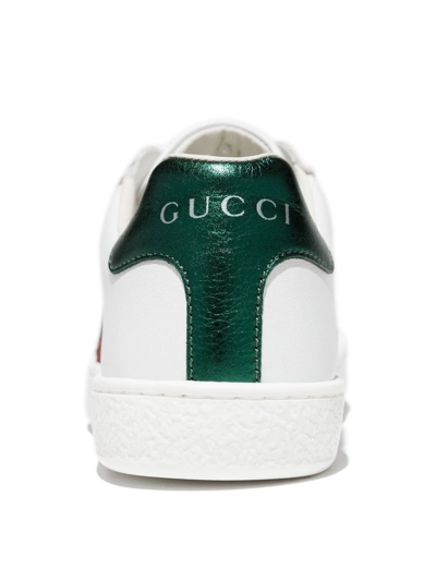 Gucci Ace Web-stripe Sneakers In White